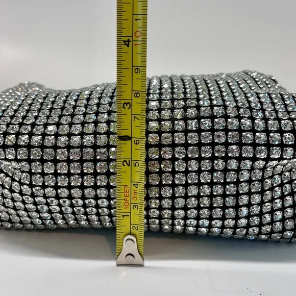 Urban Expressions Rhinestone Embellished Silver Bag NWT - Picture 8 of 13